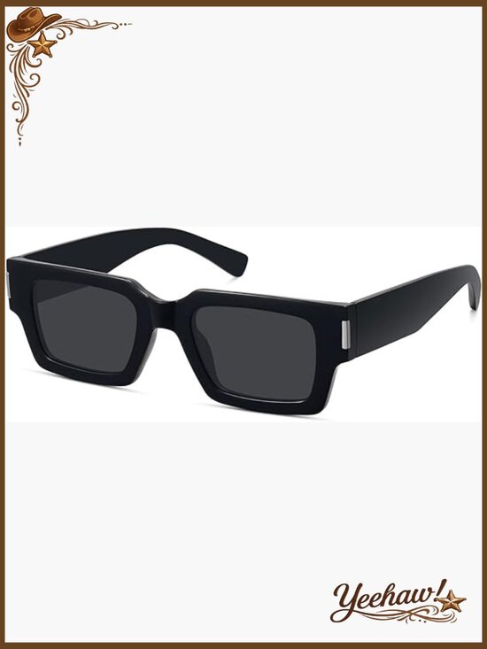 Chunky Square Sunglasses UV400 Protection Retro 90s Rectangle Shades Unisex main image 4